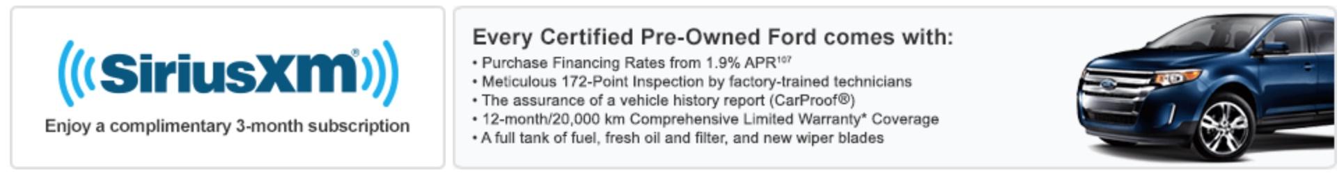 SiriusXM and CPO details SiriusXM and CPO details