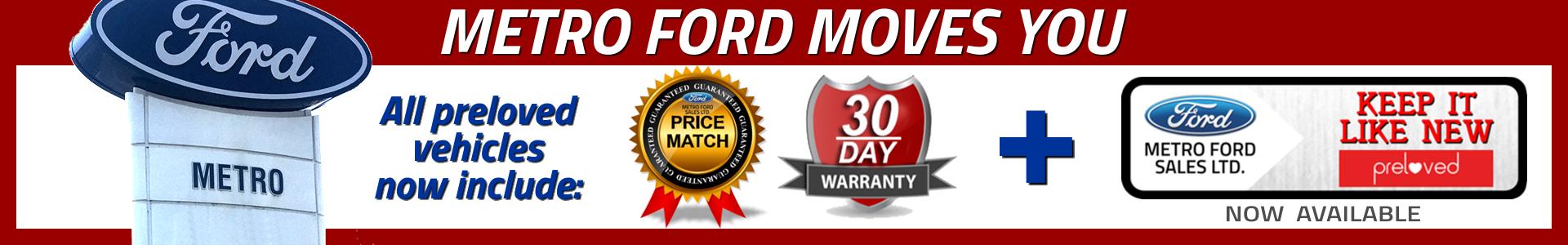 Metro Moves You - The Used Vehicle Difference at Metro Ford. Metro Moves You - The Used Vehicle Difference at Metro Ford.