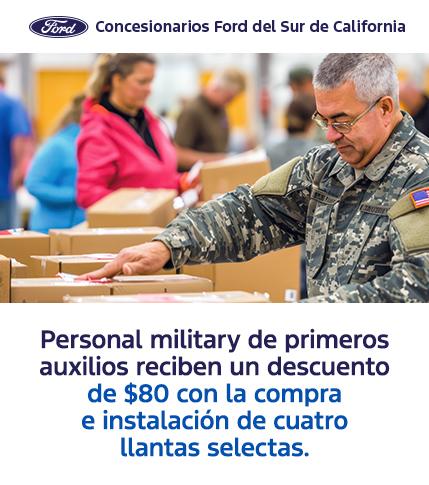 Oferta de neum&aacute;ticos para militares y personal de emergencia | Servicio Ford | Concesionarios Ford del Sur de California