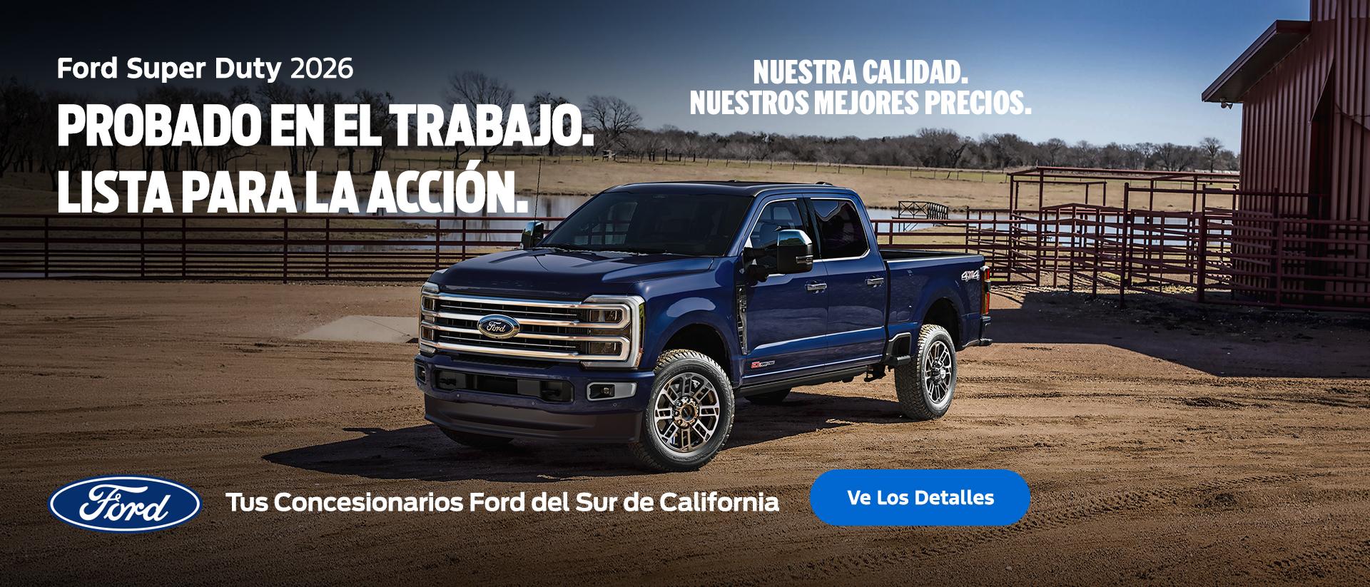 Valor estadounidense para valores estadounidenses: precios de empleado de Ford para todos. Adquiera la Ford Super Duty 2026. Disponible en los concesionarios Ford del sur de California.