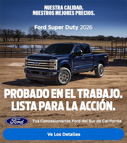 Valor estadounidense para valores estadounidenses: precios de empleado de Ford para todos. Adquiera la Ford Super Duty 2026. Disponible en los concesionarios Ford del sur de California.