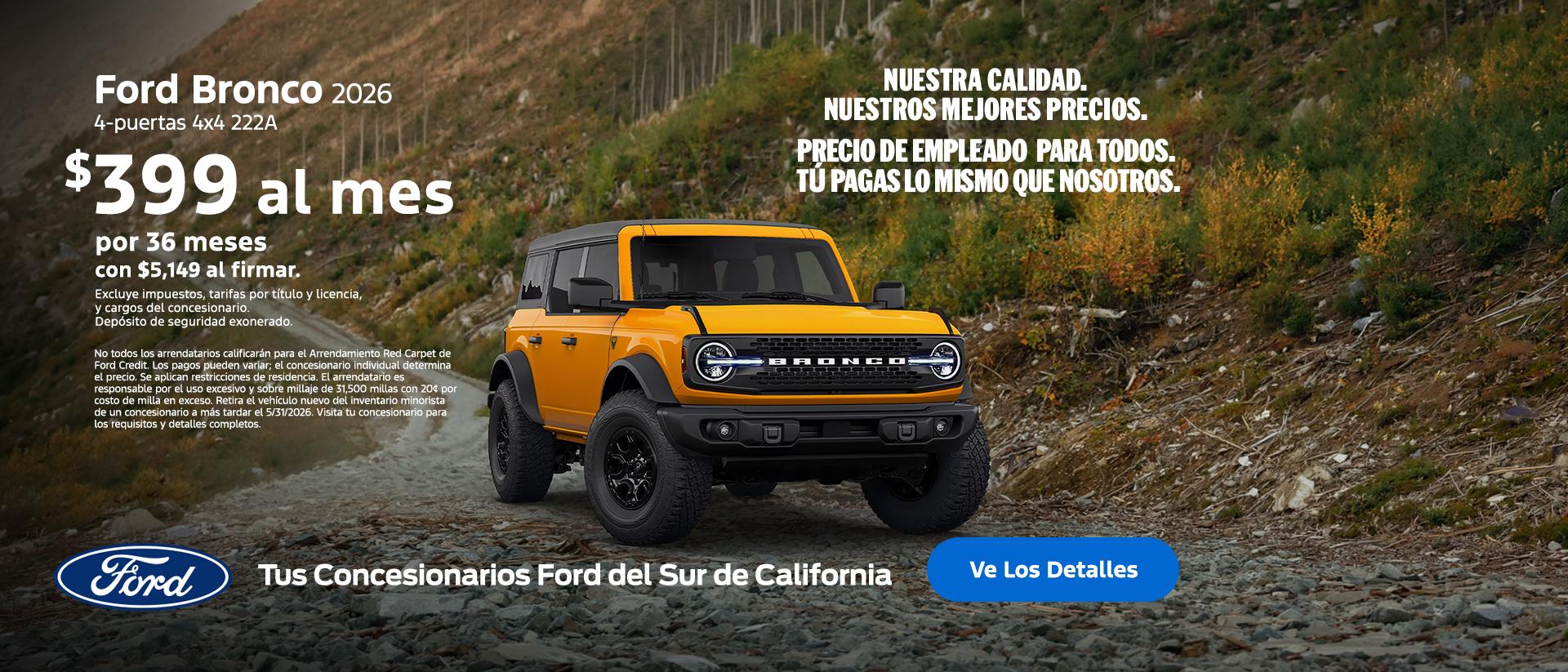 American Value for American Values: Ford Employee Pricing for All - You Pay What We Pay | 2026 Ford Bronco Lease Offer | Southern California Ford Dealers