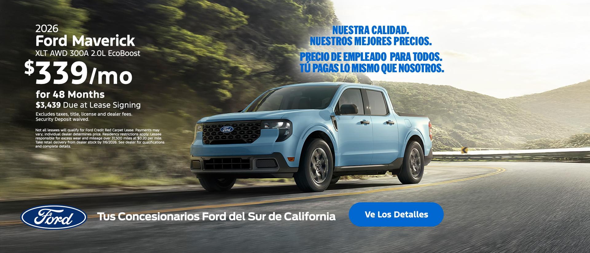 American Value for American Values: Ford Employee Pricing for All - You Pay What We Pay | 2026 Ford Maverick Lease Offer | Southern California Ford Dealers