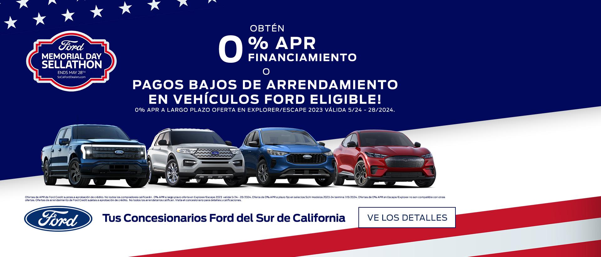 0% APR Financing -OR- Low Lease Payments on Select Vehicles | Memorial Day Sellathon | Southern California Ford Dealers