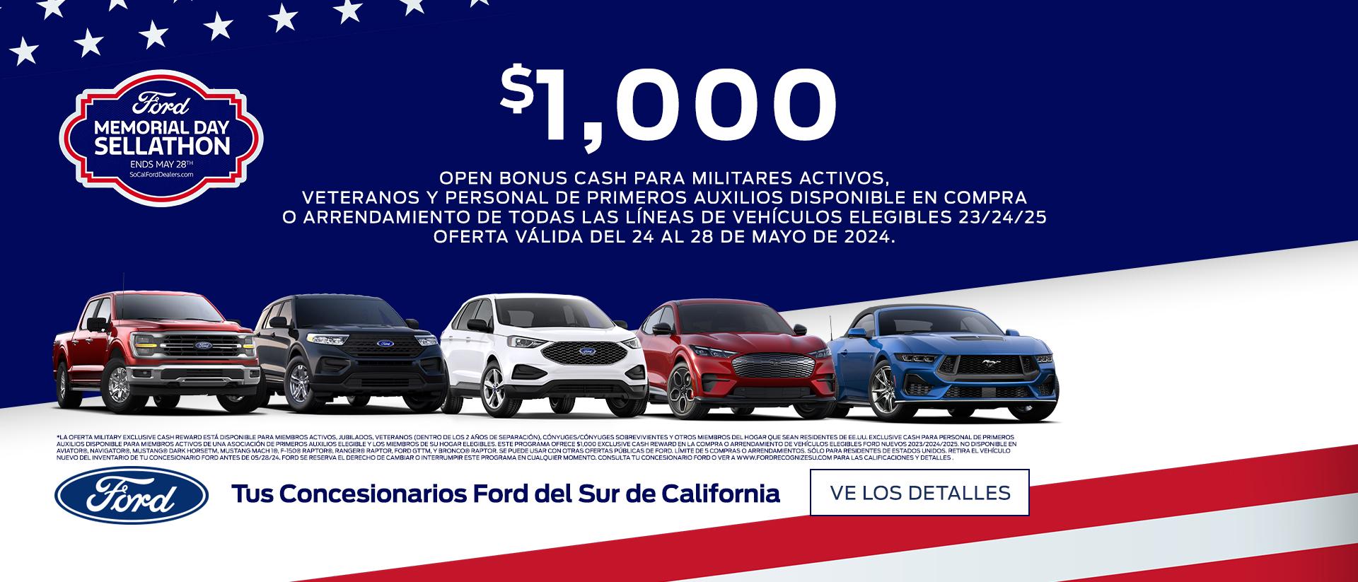 Special Offer for Military Personnel, Veterans &amp; First Responders | Memorial Day Sellathon | Southern California Ford Dealers