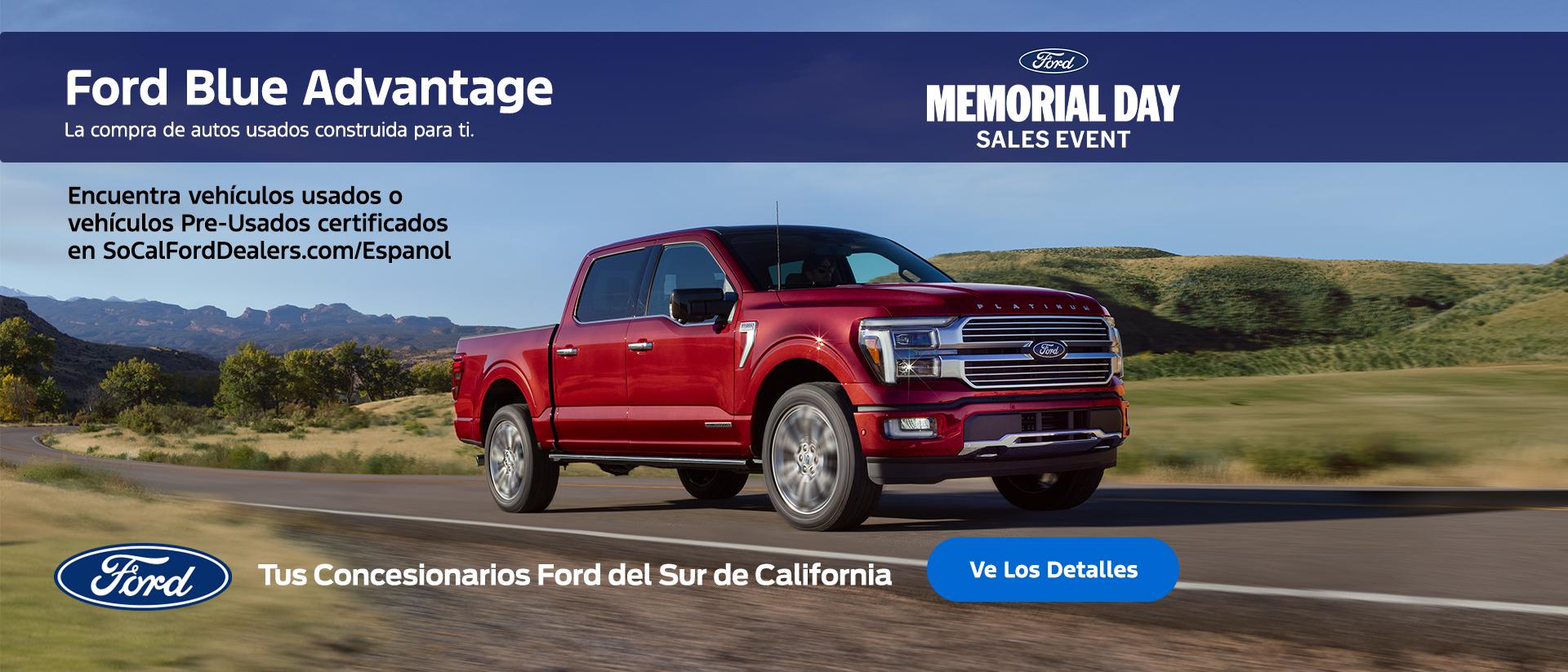 Gran Venta del Memorial Day de Ford 2026 | Precios para empleados de Ford | Veh&iacute;culos Ford usados ​​certificados | Concesionarios Ford del Sur de California