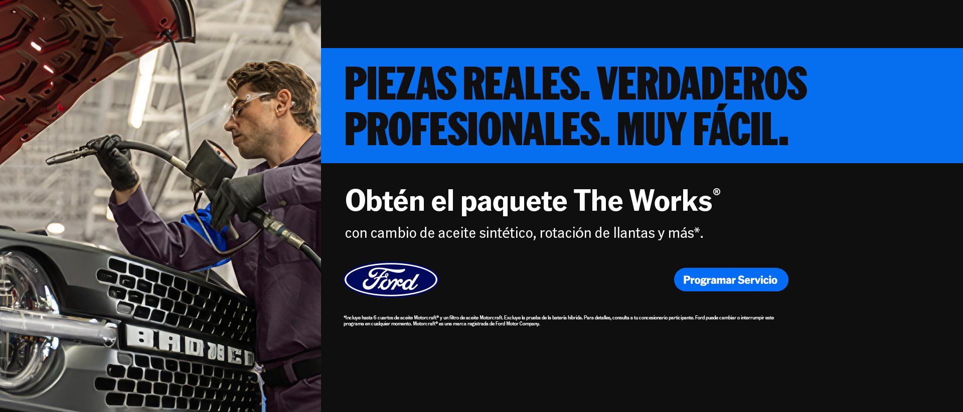 Repuestos aut&eacute;nticos. Profesionales de verdad. Facilidad total. Elige el paquete completo | Servicio Ford | Concesionarios Ford del sur de California