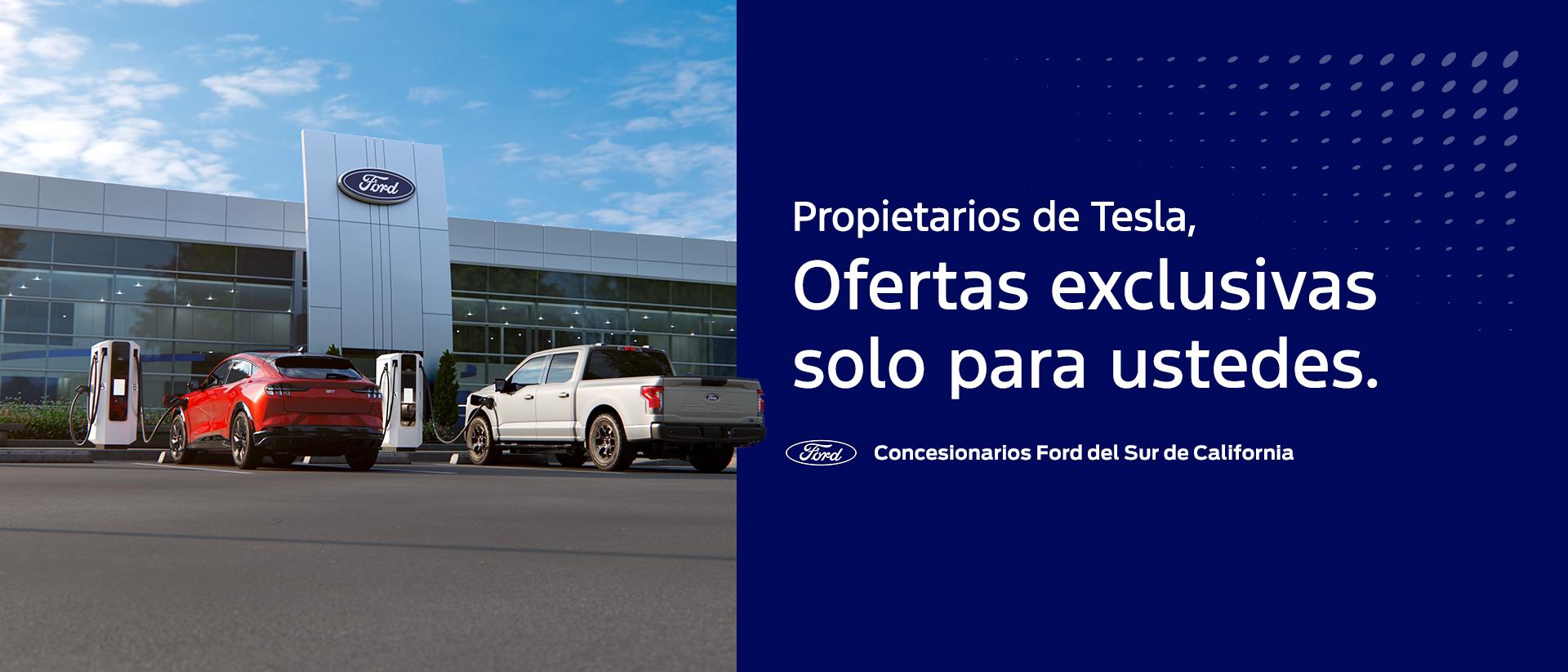 Ofertas de Tesla Conquest | Ofertas de arrendamiento y venta de Ford F-150 Lightning y Ford Mustang Mach-E | Concesionarios Ford del sur de California