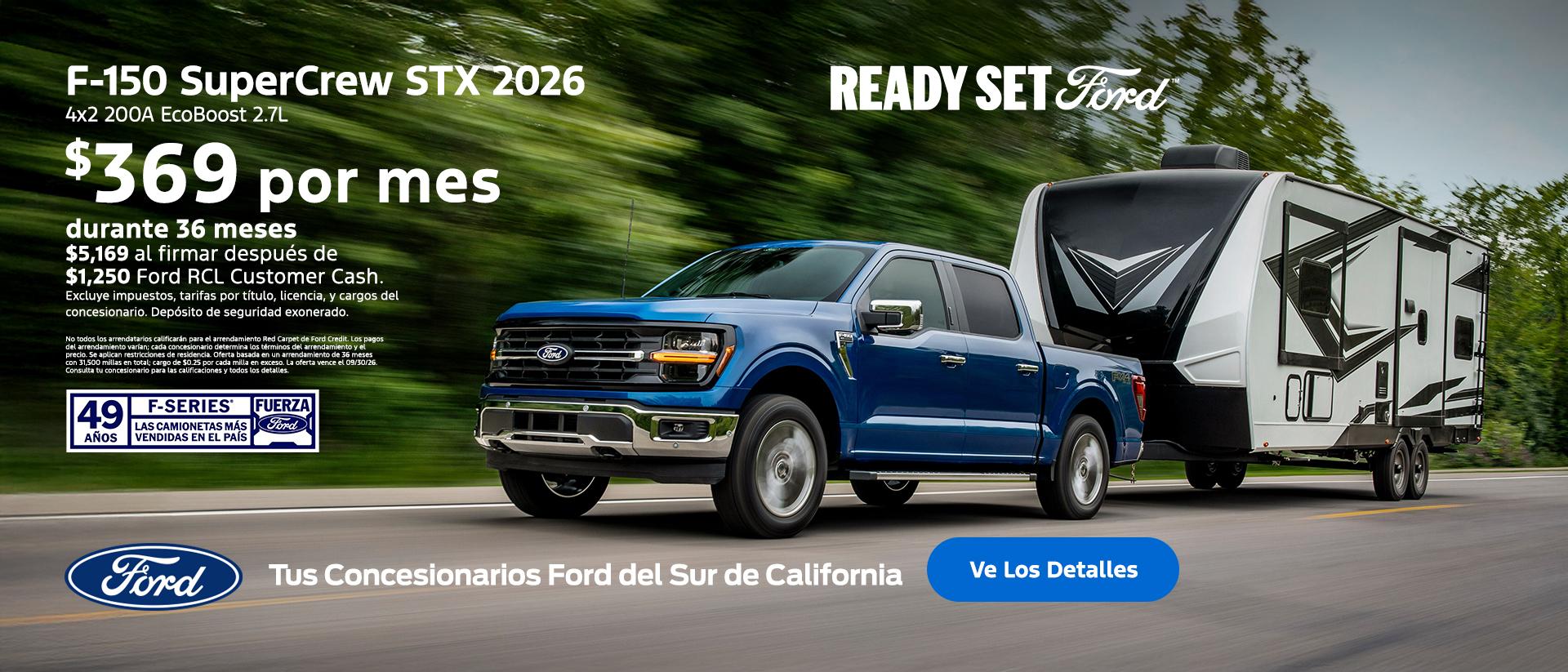 Ready Set Ford: Oferta de arrendamiento del Ford F-150 2026 en los concesionarios Ford del sur de California