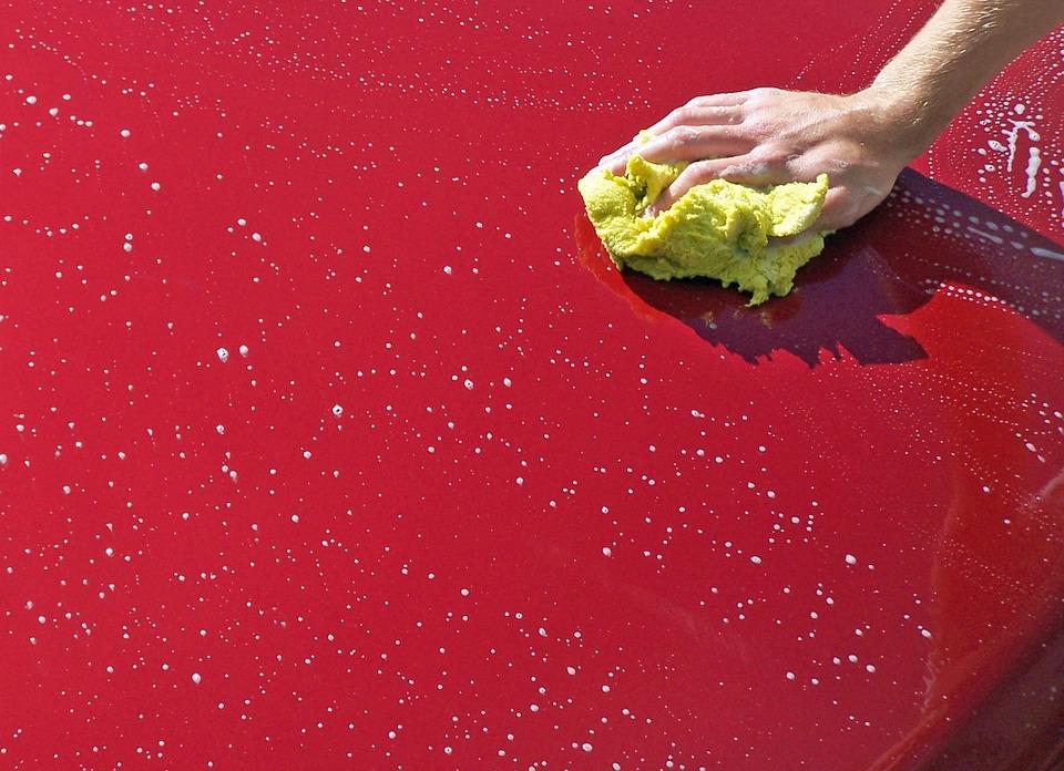 Water Cleaning Hand Red Washing Car Water Cleaning Hand Red Washing Car