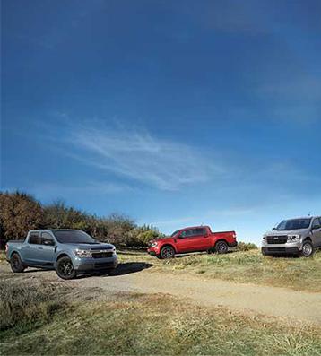 2022 Ford F-150 Maverick Models in a field