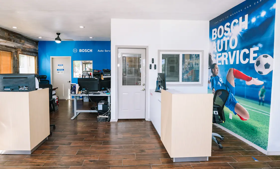 Auto repair shop interior after it becomes a Bosch Auto Service Frachise