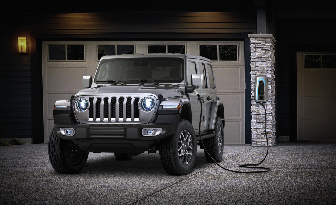 Jeep Wrangler 4xe charging at home