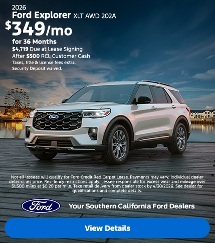 2026 Ford Explorer Lease Offers | Southern California Ford Dealers