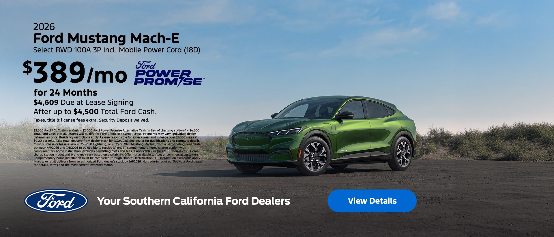 2026 Ford Mustang Mach-E Select Lease Offers | Southern California Ford Dealers