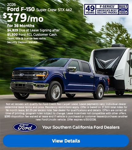 2026 Ford F-150 Lease Offers | Southern California Ford Dealers