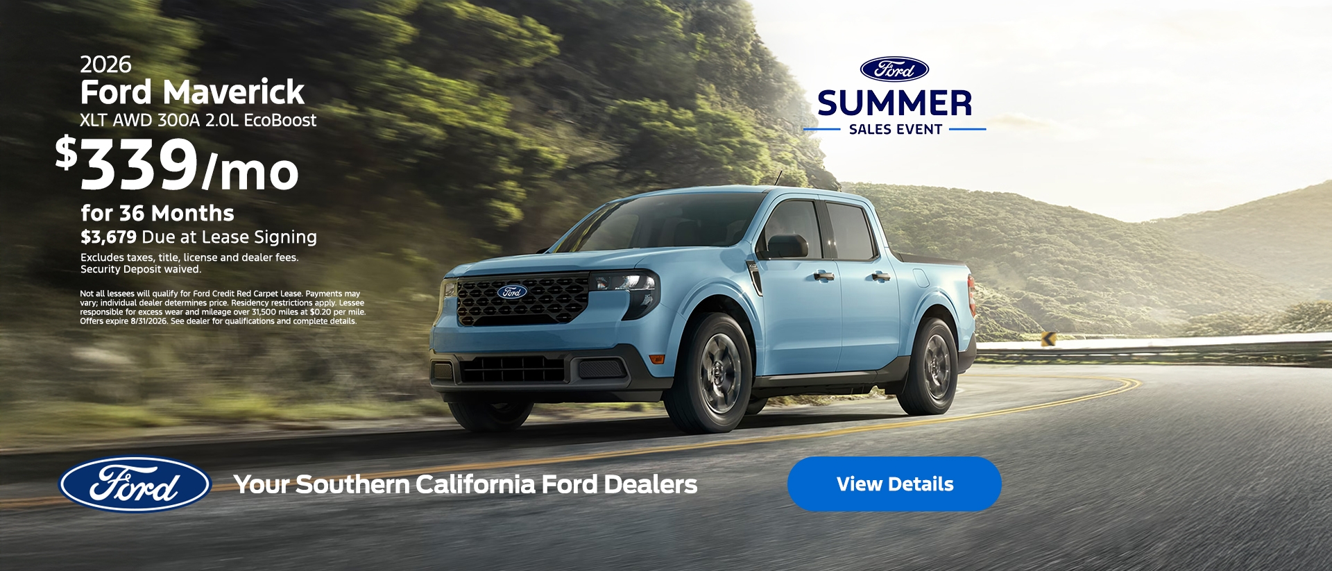 Ford Summer Sales Event: 2026 Ford Maverick Lease Offer | Southern California Ford Dealers Ford Summer Sales Event: 2026 Ford Maverick Lease Offer | Southern California Ford Dealers