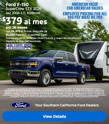 American Value for American Values: Ford Employee Pricing - You Pay What We Pay | 2026 Ford F-150 Lease | Southern California Ford Dealers