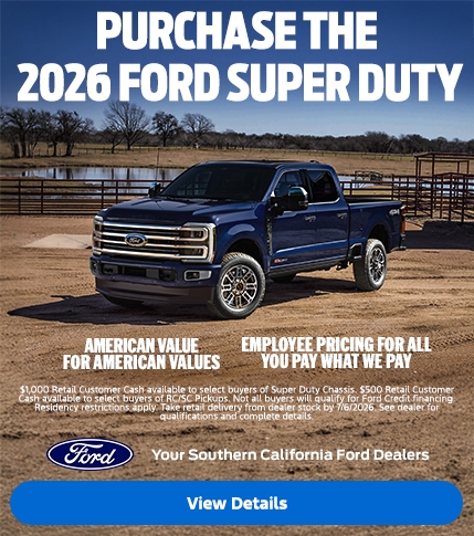 American Value for American Values: Ford Employee Pricing - You Pay What We Pay | Purchase the 2026 Ford Super Duty | Southern California Ford Dealers