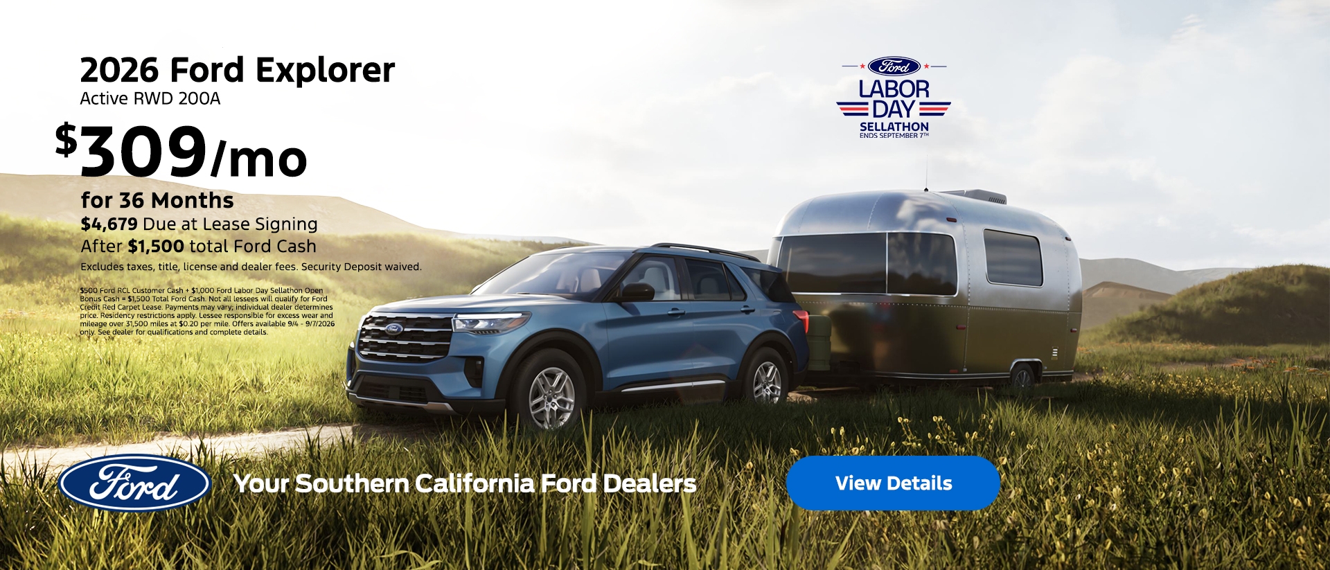 Ford Labor Day Sellathon 2026: 2026 Ford Explorer Active Lease Offer | Southern California Ford Dealers Ford Labor Day Sellathon 2026: 2026 Ford Explorer Active Lease Offer | Southern California Ford Dealers
