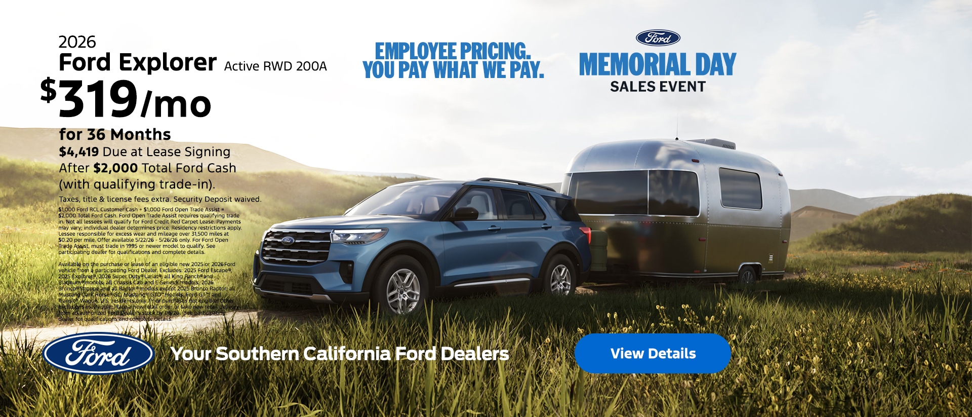 Ford Memorial Day Sellathon 2026 | Ford Employee Pricing | American Value For American Values: 2026 Explorer Lease Offer | Southern California Ford Dealers Ford Memorial Day Sellathon 2026 | Ford Employee Pricing | American Value For American Values: 2026 Explorer Lease Offer | Southern California Ford Dealers