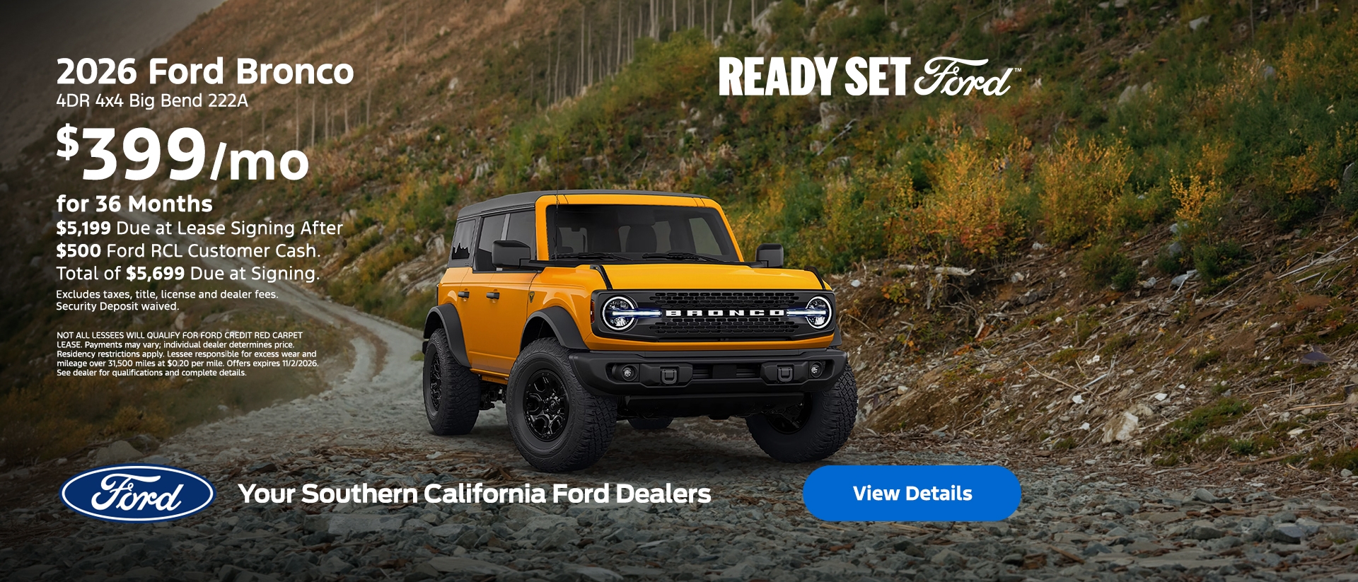 Ready, Set, Ford: 2026 Ford Bronco Lease Offers at the Southern California Ford Dealers Ready, Set, Ford: 2026 Ford Bronco Lease Offers at the Southern California Ford Dealers
