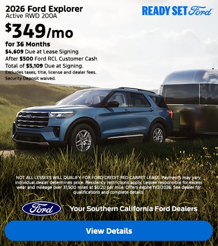 Ready, Set, Ford: 2026 Ford Explorer Lease Offers at the Southern California Ford Dealers Ready, Set, Ford: 2026 Ford Explorer Lease Offers at the Southern California Ford Dealers