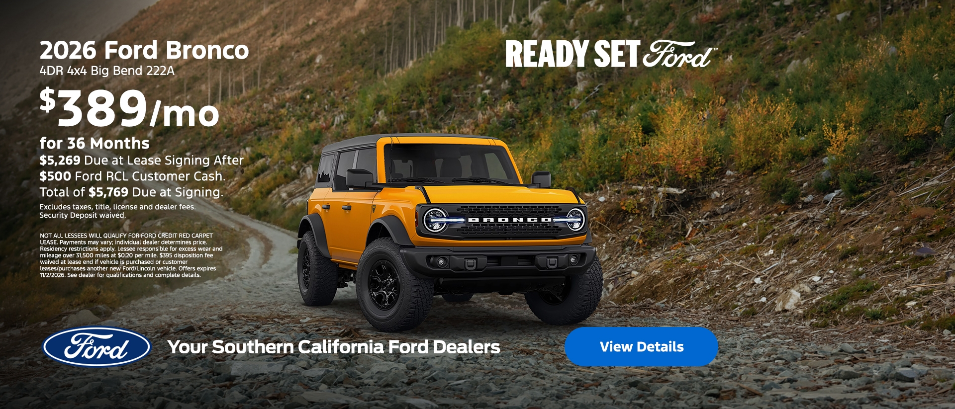 Ready, Set, Ford: 2026 Ford Bronco Lease Offer at the Southern California Ford Dealers Ready, Set, Ford: 2026 Ford Bronco Lease Offer at the Southern California Ford Dealers
