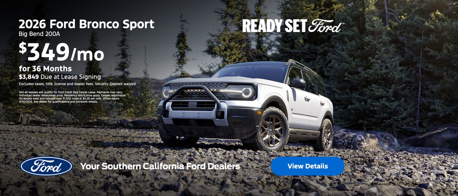 Ready Set Ford: 2026 Ford Bronco Sport Lease Offer at the Southern California Ford Dealers Ready Set Ford: 2026 Ford Bronco Sport Lease Offer at the Southern California Ford Dealers