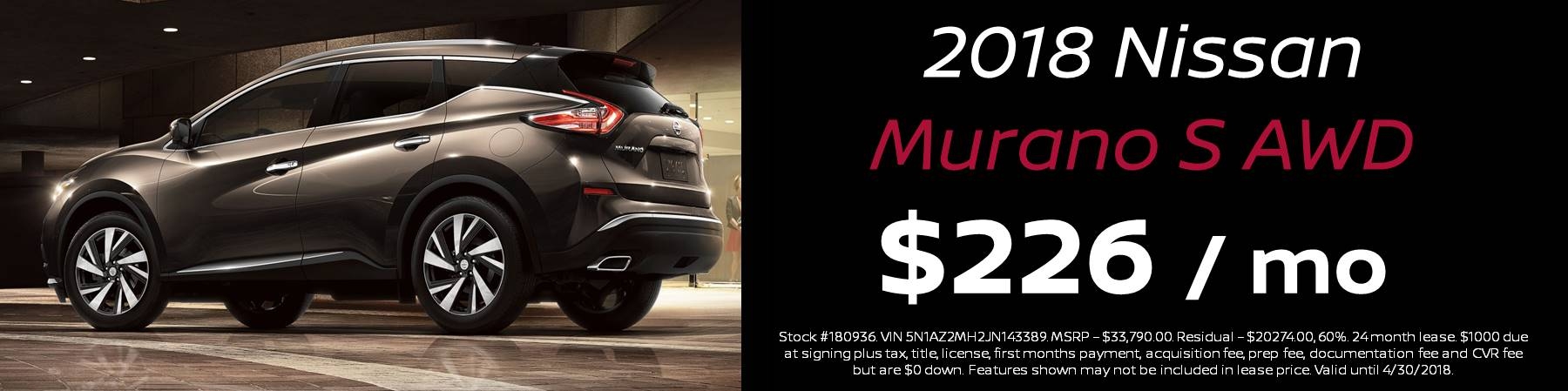 2018 Nissan Murano S AWD Spring Special 2018 Nissan Murano S AWD Spring Special