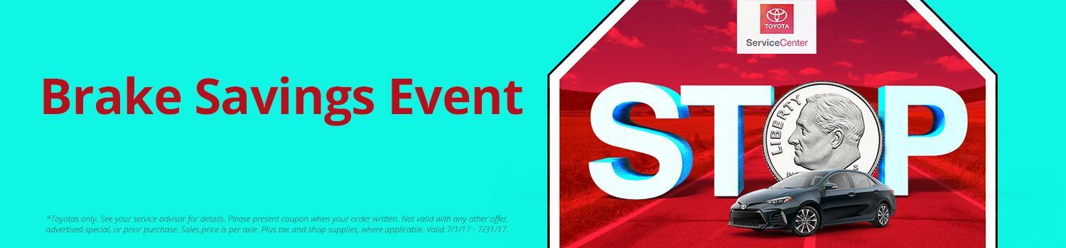 Toyota Brake Savings Event Toyota Brake Savings Event